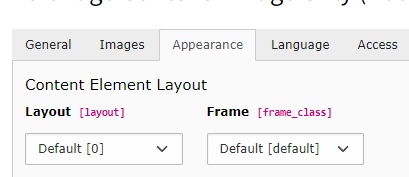 Layout selection for the TYPO3 image element
