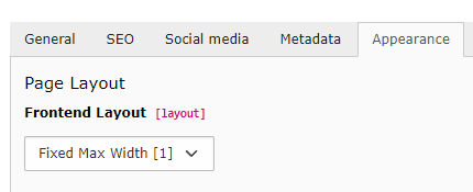 Frontend Layout Setting
